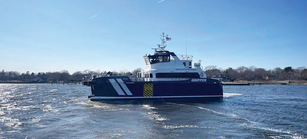 The Jones Act-compliant aluminum catamaran was based on a design by Northern Offshore Services and built by Blount Boats in Warren, R.I.