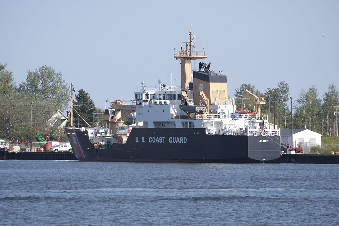The U.S. Coast Guard buoy tender Alder is homeported in San Francisco.