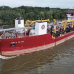 The new 346-by-69-by-23-foot hopper dredge Amelia Island is the latest addition to the Great Lakes Dredge & Dock Corp fleet.