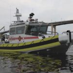 A rendering of an in-production workboat for the Bremerton Fire Department.