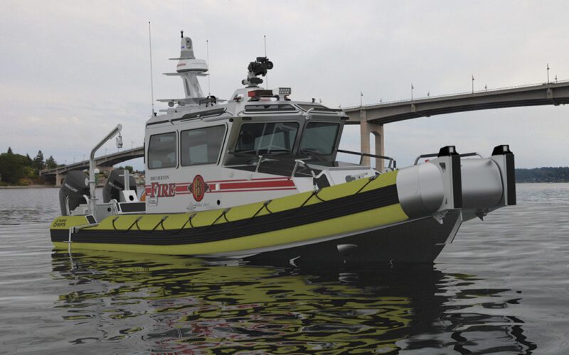 A rendering of an in-production workboat for the Bremerton Fire Department.