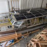 Firefly under construction at Lyman-Morse Boatbuilding in Maine.
