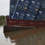 BUNGE 746, shown after the collision, was a total loss.