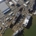 USCG Healy (WAGB-20), the U.S.’s largest and most technologically advanced icebreaker, at the Mare Island Dry Dock (MIDD) in 2020. The recent loss of a U.S. Coast Guard contract to maintain the vessel had an immediate and terminal impact on the yard’s financial stability