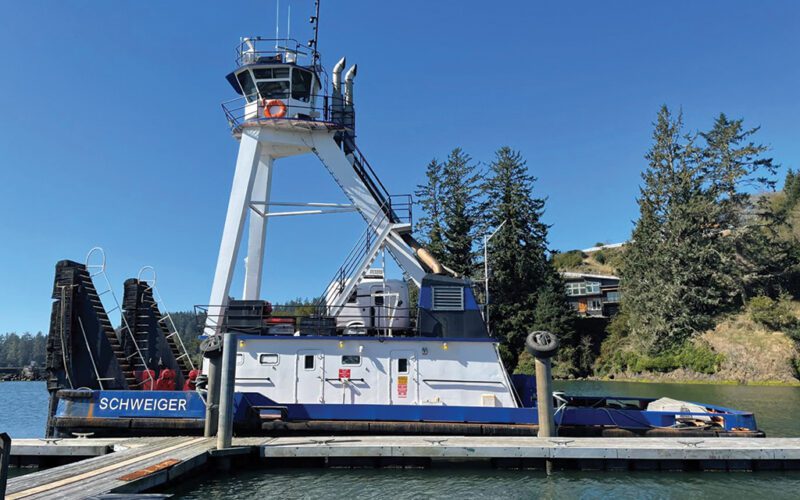 The 60-foot towing vessel Schweiger moored at Port of Ilwaco, Wash., in September 2024.