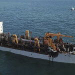 The trailing suction hopper dredger (TSHD) Stuyvesant underway in 2022.