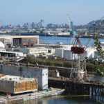 Part of Vigor’s Swan Island shipyard in Portland, Ore., pictured in 2013. The facility is among five U.S. shipyards operated by Vigor Marine Group, which has agreed to be acquired by Paris-based Antin Infrastructure Partners in a deal expected to close in 2026.