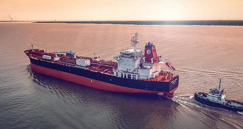 The chemical tanker American Pride was built at Philly Hanwha shipyard for Jones Act cabotage.