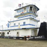 Larry Gravely, a twin-screw inland towboat built by Diversified Marine for Vulcan Materials, is powered by twin Mitsubishi S6R2 Tier 3 engines and designed for the steady, day-to-day demands of aggregate service.