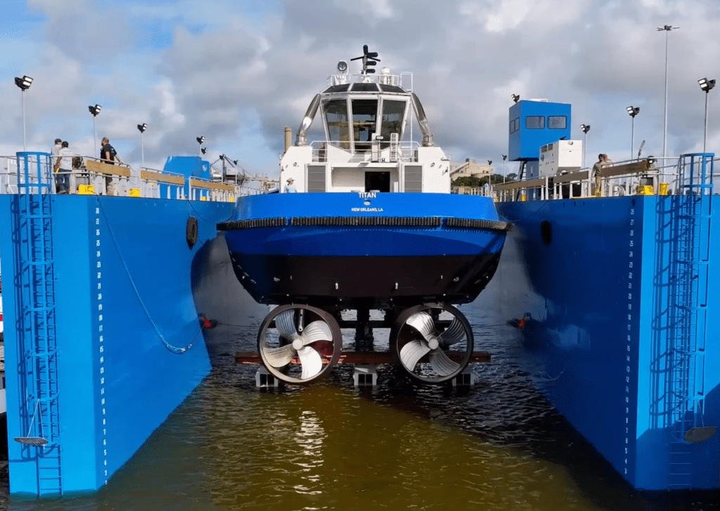 Master Boat launches second tug in series for Maritime Partners