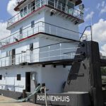 Bob Nienhuis is the latest vessel delivered under Hines Furlong Line’s 11-boat construction program. The 78-foot towboat is powered by three Mitsubishi S6R2 Tier 3 diesel engines producing a combined 2,400 hp.