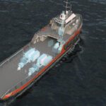 A rendering shows a long-range hybrid-electric vessel being developed by Fleetzero and Glosten. The project reflects the company’s original focus on lower-emission shipping, a mission that has since expanded to include autonomous vessel technologies and remote operations.