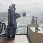 H.J. Lawson tows the disabled lobster boat Linda Guy off New Brunswick, Canada, in April.