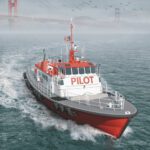 A rendering of the approximately 110-foot station vessel Glosten designed for the San Francisco Bar Pilots. Nichols Brothers Boat Builders will construct the vessel in Washington.