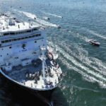 “It pushes the ship along at 4 knots, so we’re not going anywhere fast, but we are moving through the water and able to steer,” Capt. Gordon “Mac” MacArthur said of TS State of Maine’s retractable azimuthing thruster.